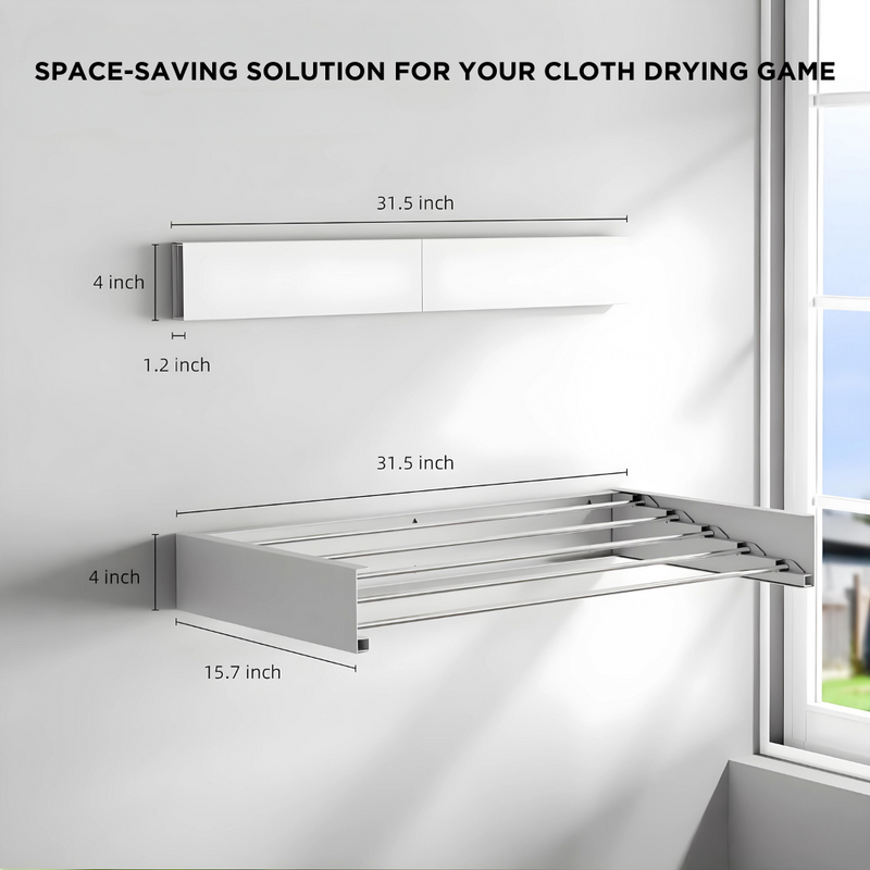 Wall Mounted & Collapsible Clothes Drying Rack