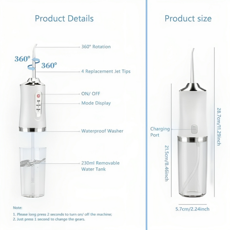 Portable Advanced Dental Water Flosser